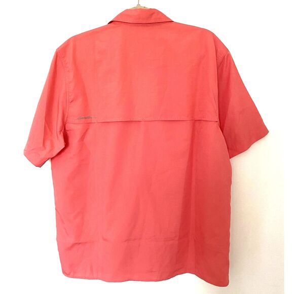 NWT Eddie Bauer Tech Woven Shirt UPF Protection Moisture Wicking Tea Rose Top L - Picture 3 of 12